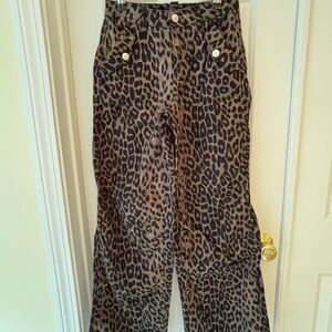 Forever 21 Animal Print Wide Leg Denim